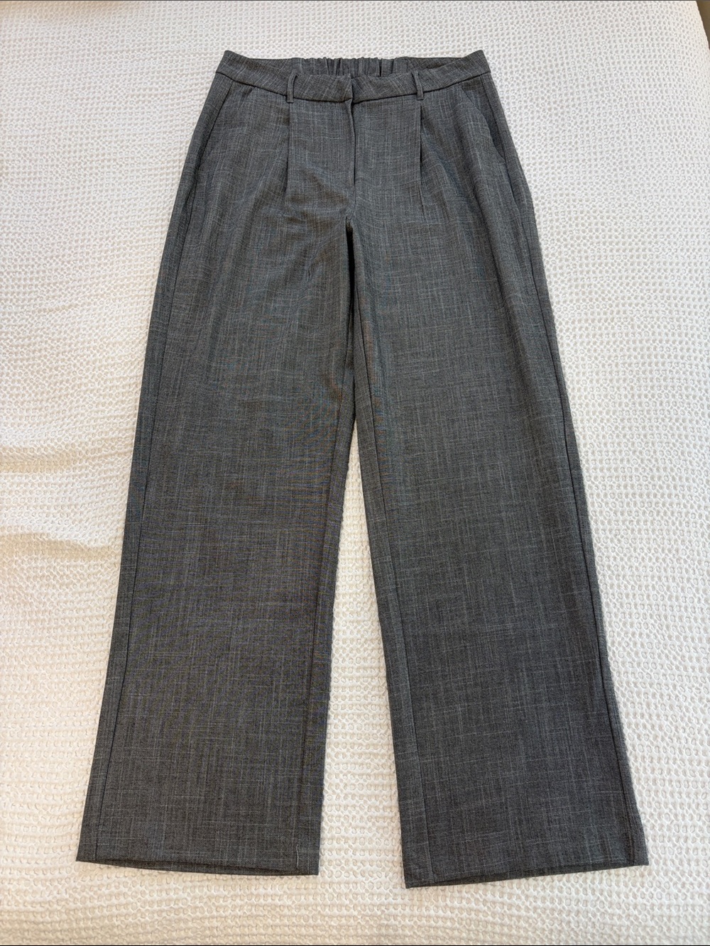 Old Navy Taylor Wide Leg Trouser in Heather Gray/Black